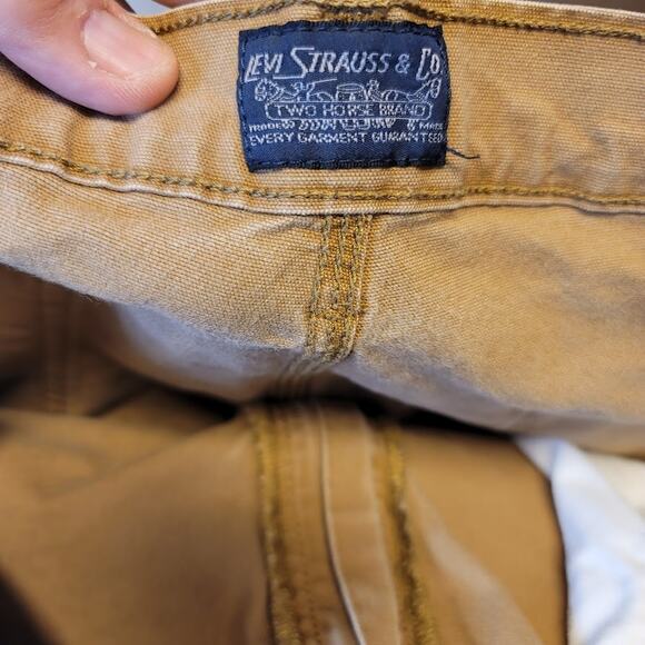 Levis Two Horse Brand Carpenter Pants Brown 38 x 32 mENS WORK - Picture 6 of 7